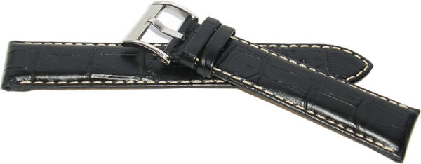 Padded Alligator grain leather watch strap - Image 3