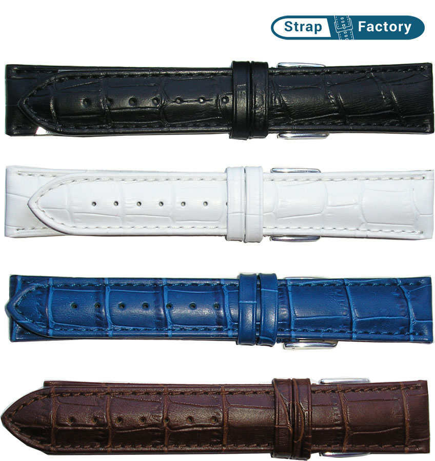 newsite crocodile grain extra extra long leather watch strap