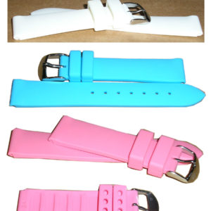Silicon rubber waterproof plain watch strap (assorted colours)